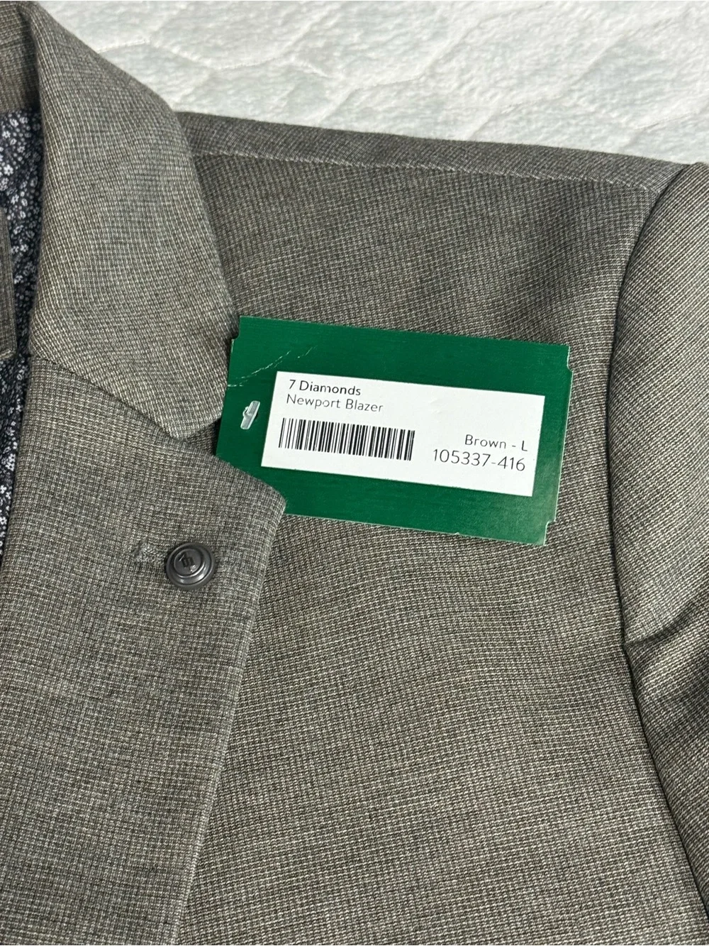 7 Diamonds Newport Blazer Brown Large NWT Modern Sport Coat
